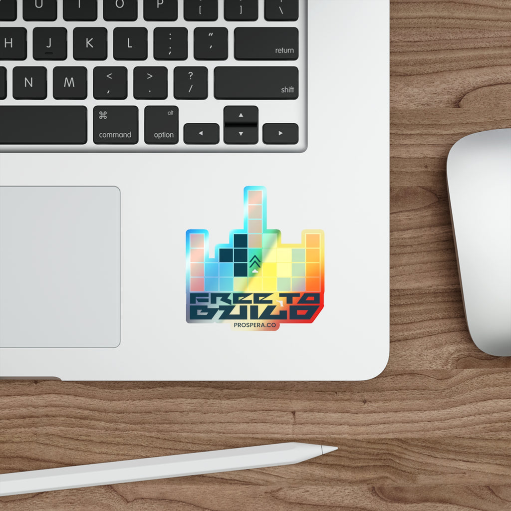 "Free to Build" Holographic Sticker