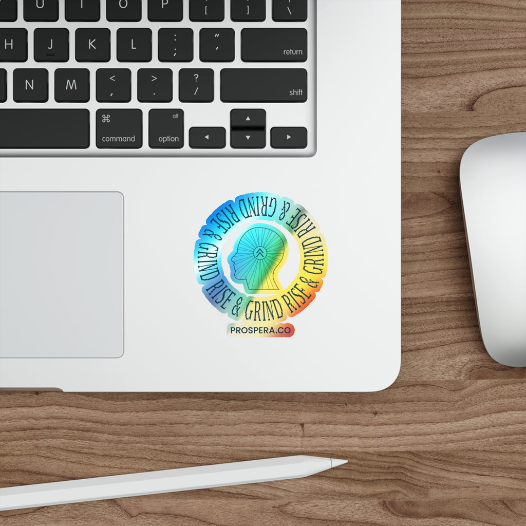 "Rise & Grind" Holographic Sticker